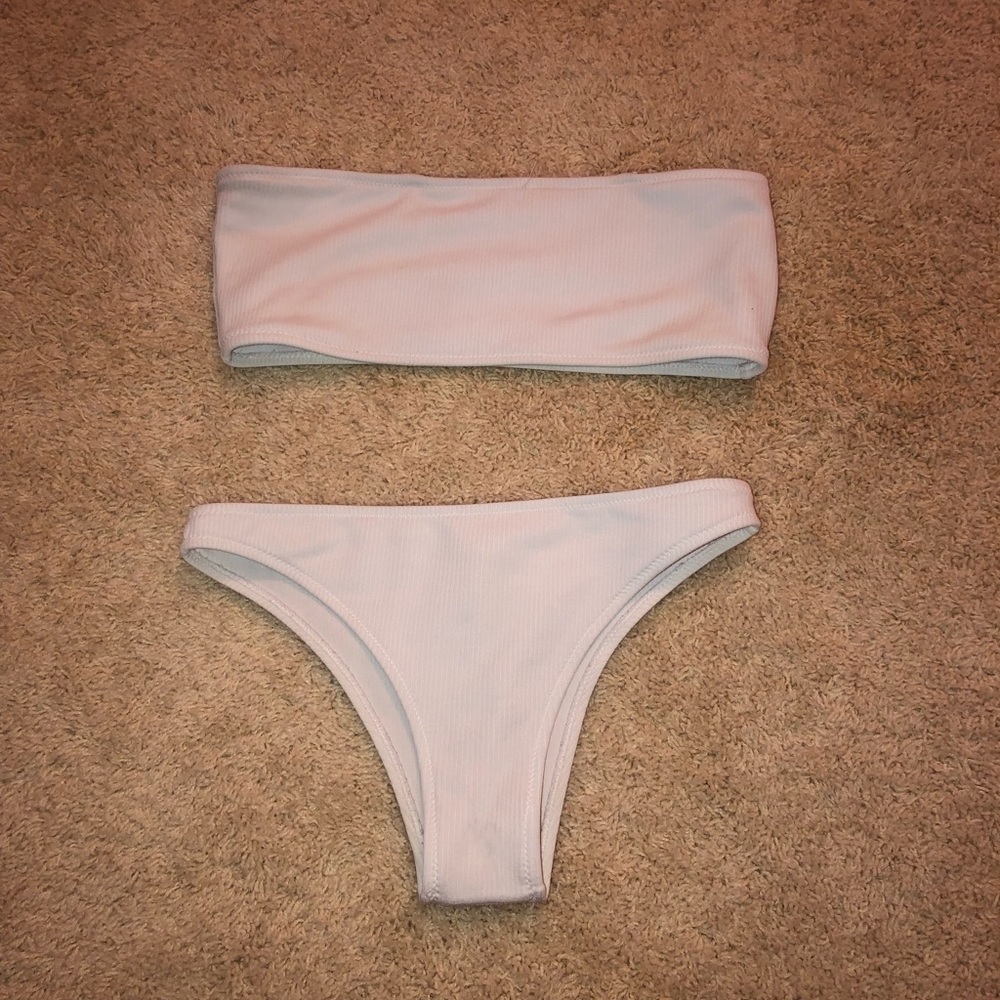 Zaful White Bandeau Bikini